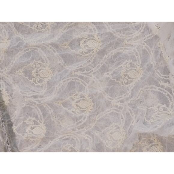 Anthropologie The Deco Tunic Sheer Lace Dress Cover-Up Tie Back Ivory Womens S - Picture 10 of 10